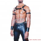New Bruiser Bulldog Leather Body Chest Harness With Cuffs