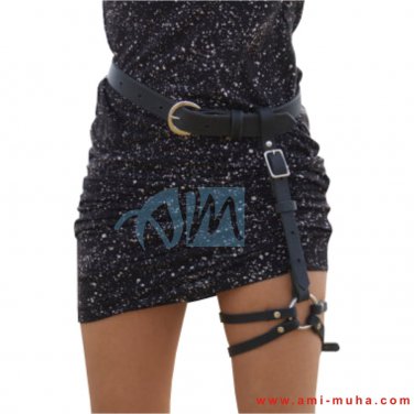 Women's Bondage Leather Sol Harness