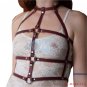 Brown Leather Ladies Cage Harness