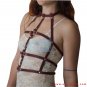 Brown Leather Ladies Cage Harness