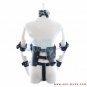Bondage Black Leather Body Restraint Harness With Collar And Cuffs
