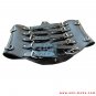 Bondage Black Leather Body Restraint Harness With Collar And Cuffs