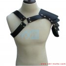 Men's Real Black Leather Shoulder Warrior Armor Harnes