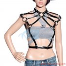 Ladies Leather Belt Around Neck Harness Corss Body Punk Strap With Adjustable Buckies