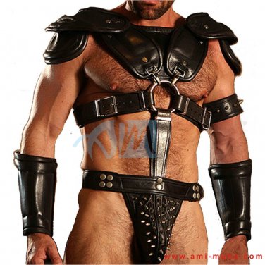HEAVY DUTY LEATHER ROMAN GLADIATOR SET LARP STEAMPUNK SAMURAI ARMOR ARMOUR