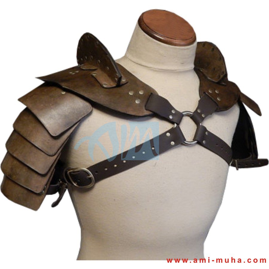 Gladiator Hardened Leather Double Shoulder Armor