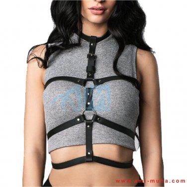 Stylish Heavy Duty leather body harness for woman