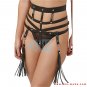 Bondage Ladies Heavy Duty Black Leather Bot Harness With BDSM Leather Tassels