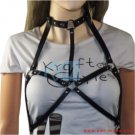 Bondage Black Leather Handmade Bra Chest Harness