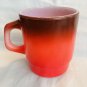 Vintage Fire King Red Black Ombre Gradient Mug