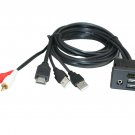 Car Dash Mount Installation HDMI Dual USB RCA Male Female Extension Cable 1M