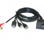 Car Dash Mount Installation HDMI Dual USB RCA Male Female Extension Cable 1M