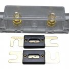 100A Car ANL Fuse Holder Inline 0 4 8 GA Gold Plated Free 2Pcs ANL Fuses