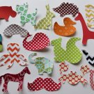 25 Assorted Gender Neutral Iron On Appliques Baby Shower Activity