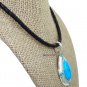2/PC Carolyn Pollack Kingman Turquoise Enhancer+Leather Sterling Silver Necklace 16-18" QVC $354