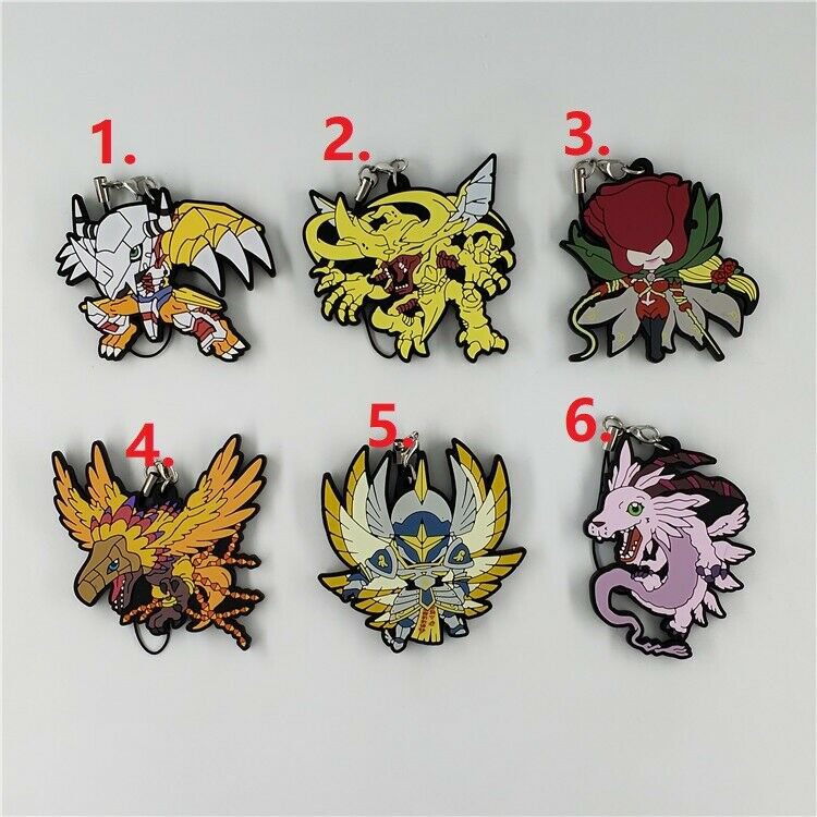 Digital Monster DiGiMON Keychain Keyring Anime Rubber Strap Phone Charm Pendant