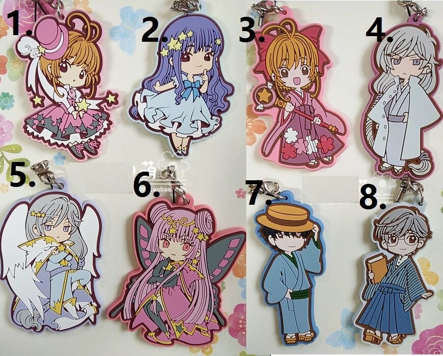 Anime Cardcaptor Sakura Character Keychain Figure Rubber Phone Strap Charm