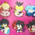 6PCS Pandora Hearts Keychains Japan Anime Heart of Pandora Rubber Strap Phone Charm
