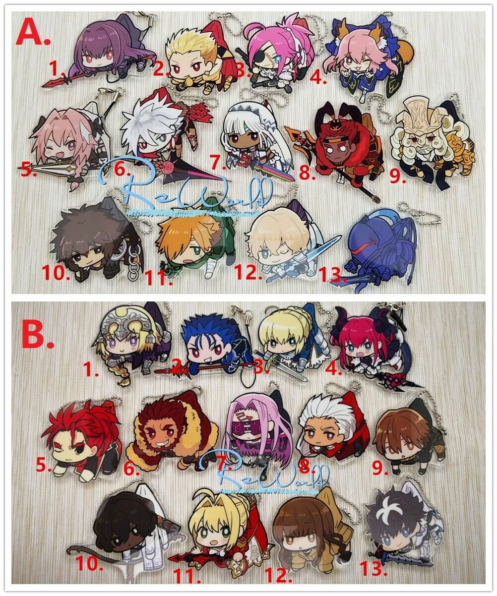 Fate/Grand Order FGO Acrylic Keychain Anime Figure Keyring Bag Charm Saber Gift