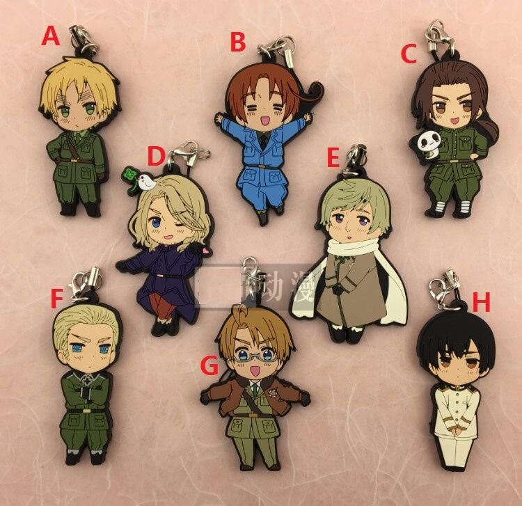 APH Hetalia Axis Powers THE BEAUTIFUL WORLD Rubber Strap Keychain Key Ring Charm