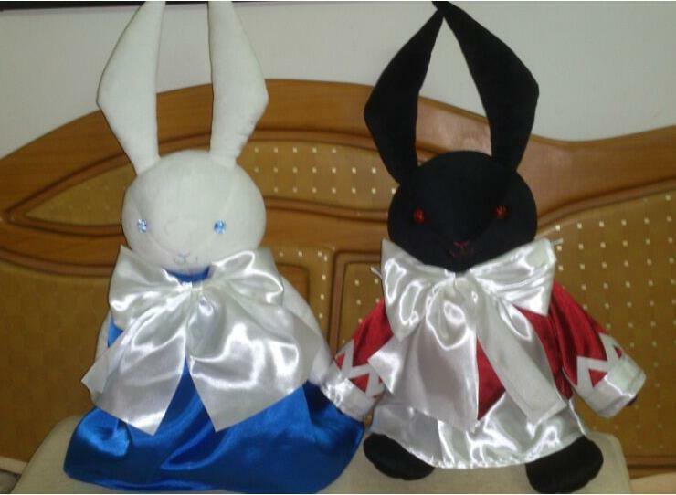 1PCS Anime Pandora Hearts Alice Oz Cosplay White Black Bloody Rabbit Plush Doll Toy