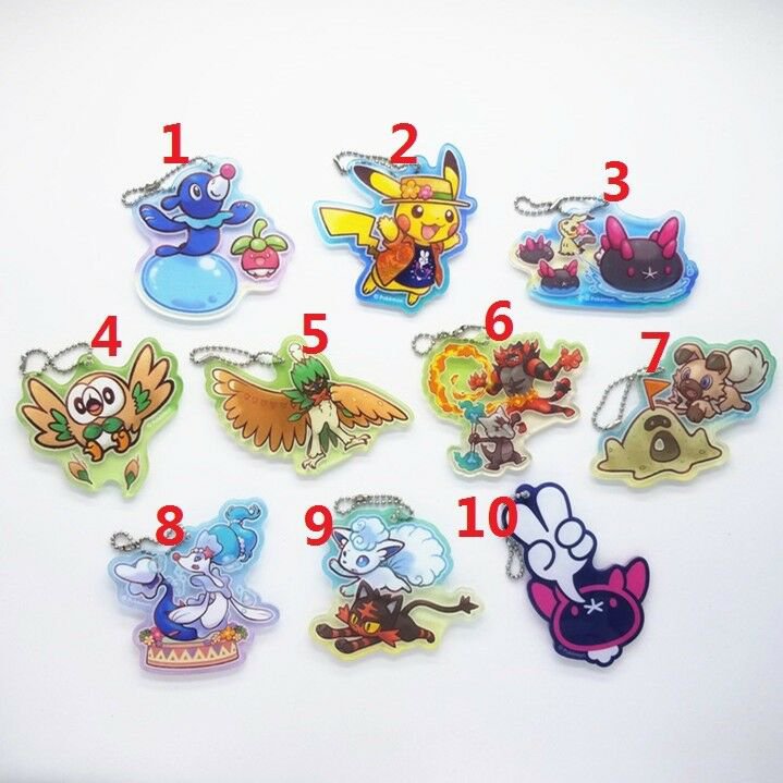 Pokemon Pok&Atilde;&copy;mon Sun / Moon Pocket Monsters Acrylic Keychain Keyring Strap Charm