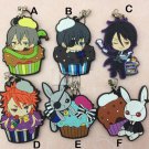 New Anime Kuroshitsuji Black Butlter Circus Cupcake Rubber Strap Charm Keychain