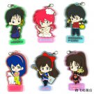 Inuyasha Ranma 1/2 Miroku Ukyo Kyoko Keychain Anime Figure Rubber Strap Charm