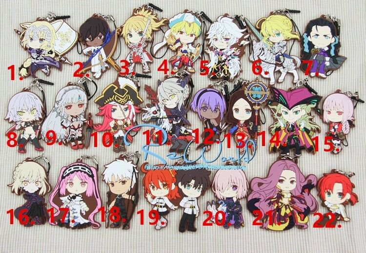 Fate/Grand Order FGO Anime Figure Rubber Strap Keychain Keyring Phone Charm Gift