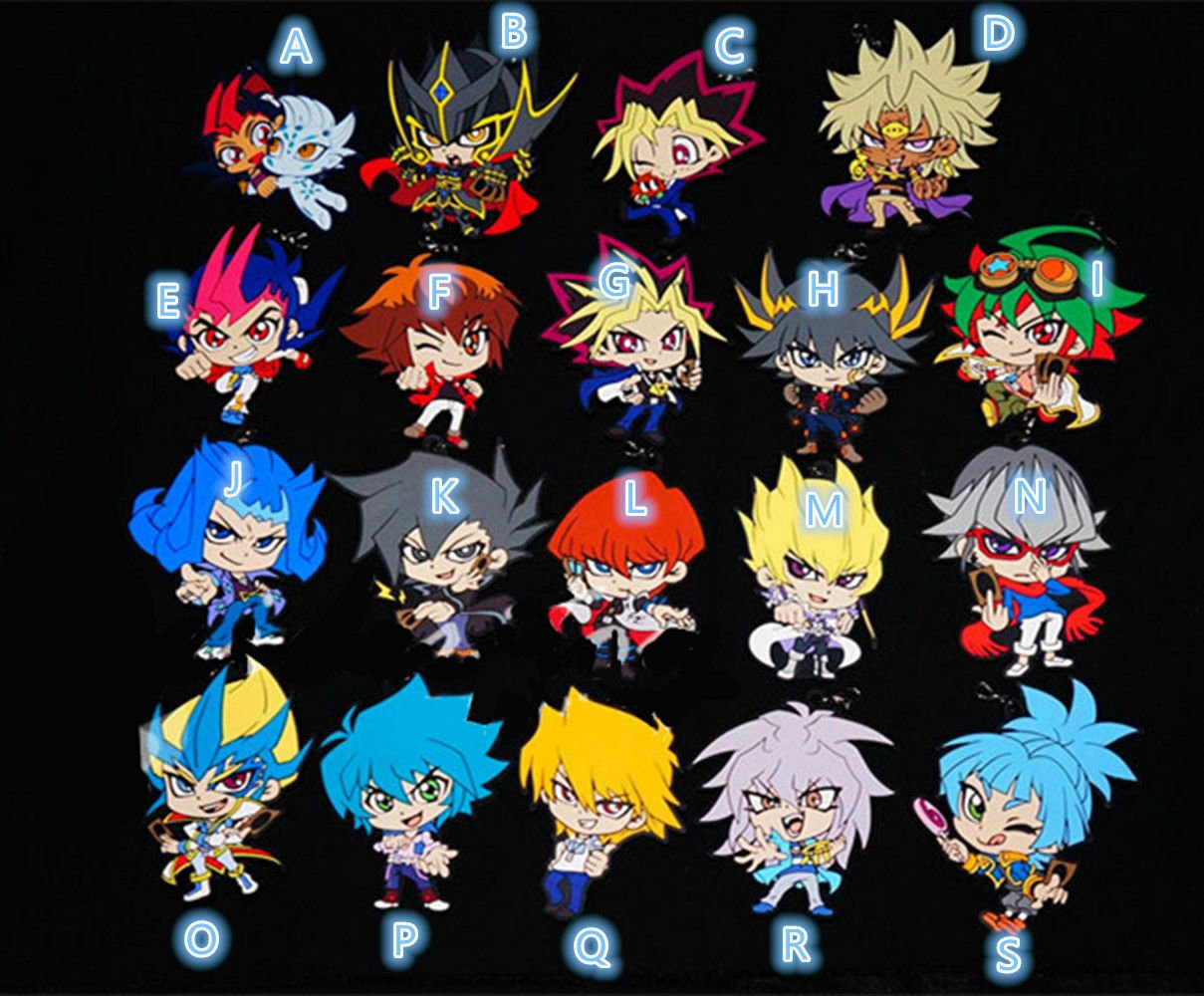YGO Yugioh Yu Gi Oh Yugi Muto Yusei Fudo Jaden Keychain Keyring Rubber Strap Big