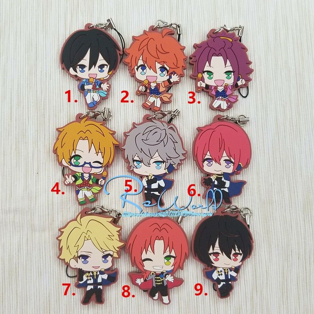Ensemble Stars Keychain Keyring Rubber Strap Charm ES Trickstar Knight Ritsu Leo