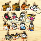 Neko Atsume ねこあつめ Cat Anime Rubber Strap Keychain Key Ring Phone Charm Pendant
