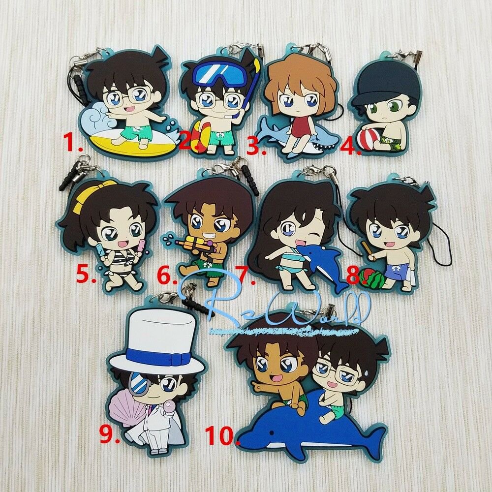 DETECTIVE CONAN KID Anime Rubber Strap Phone Charm Keychain Sega Swimsuit Ver