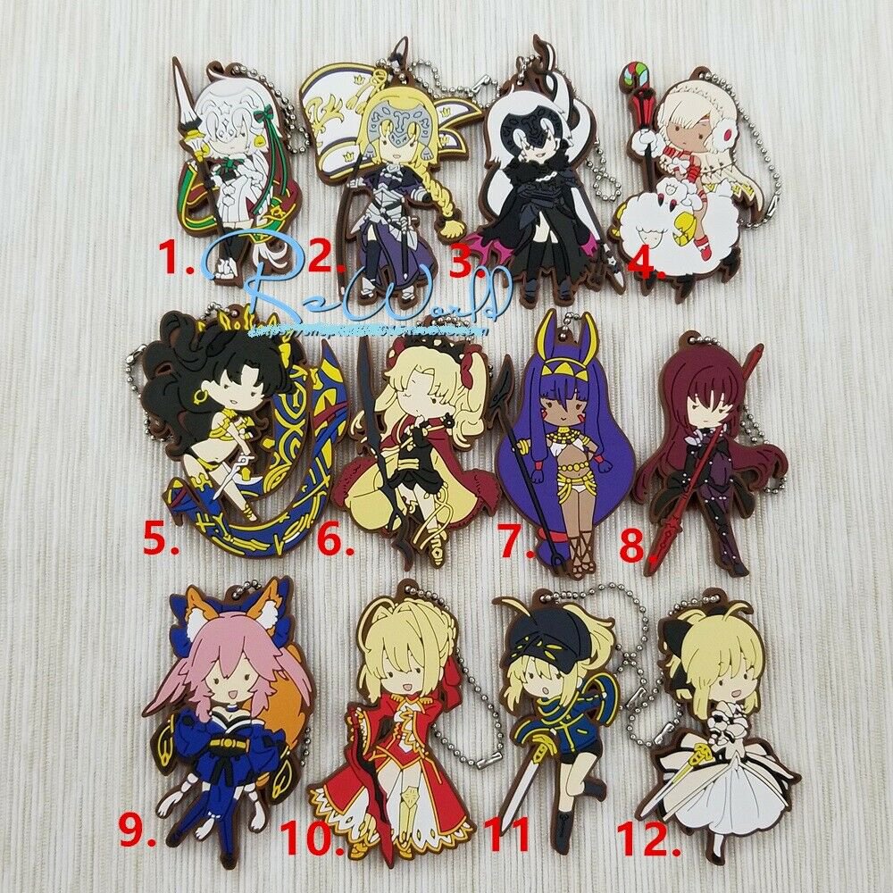 Fate/Grand Order FGO Anime Figure Rubber Strap Charm Keychain Key Ring Lily Gift