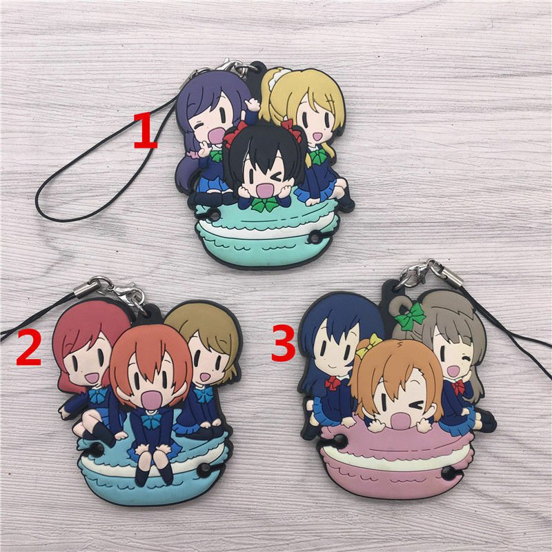 Anime Love Live! Lovelive! Nico Kotori Maki Macarons Keychain Rubber Strap Charm