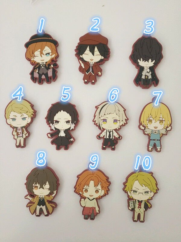 Bungo Stray Dogs Anime Rubber Strap Charm Keychain Daizai Atsushi Nakajima Gift