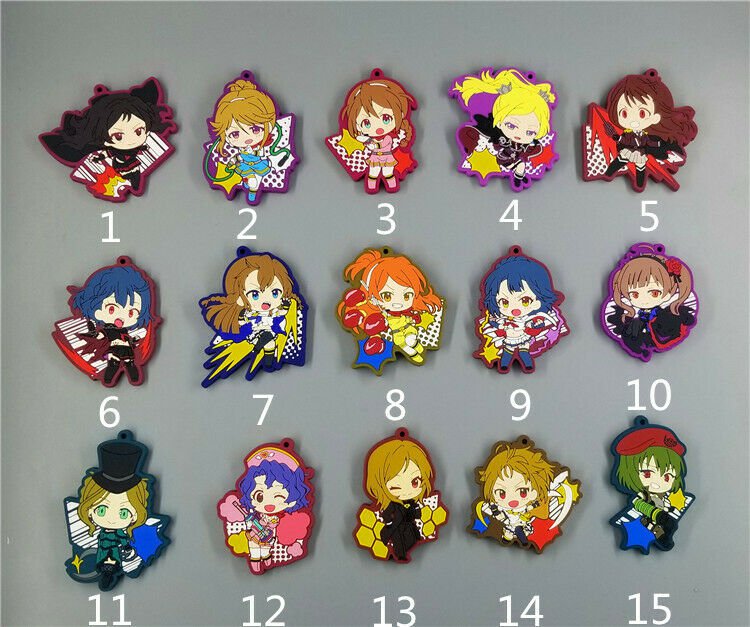 Japan Anime Game THE IDOLMASTER Rubber Strap Phone Charm Keychain Keyring Gift