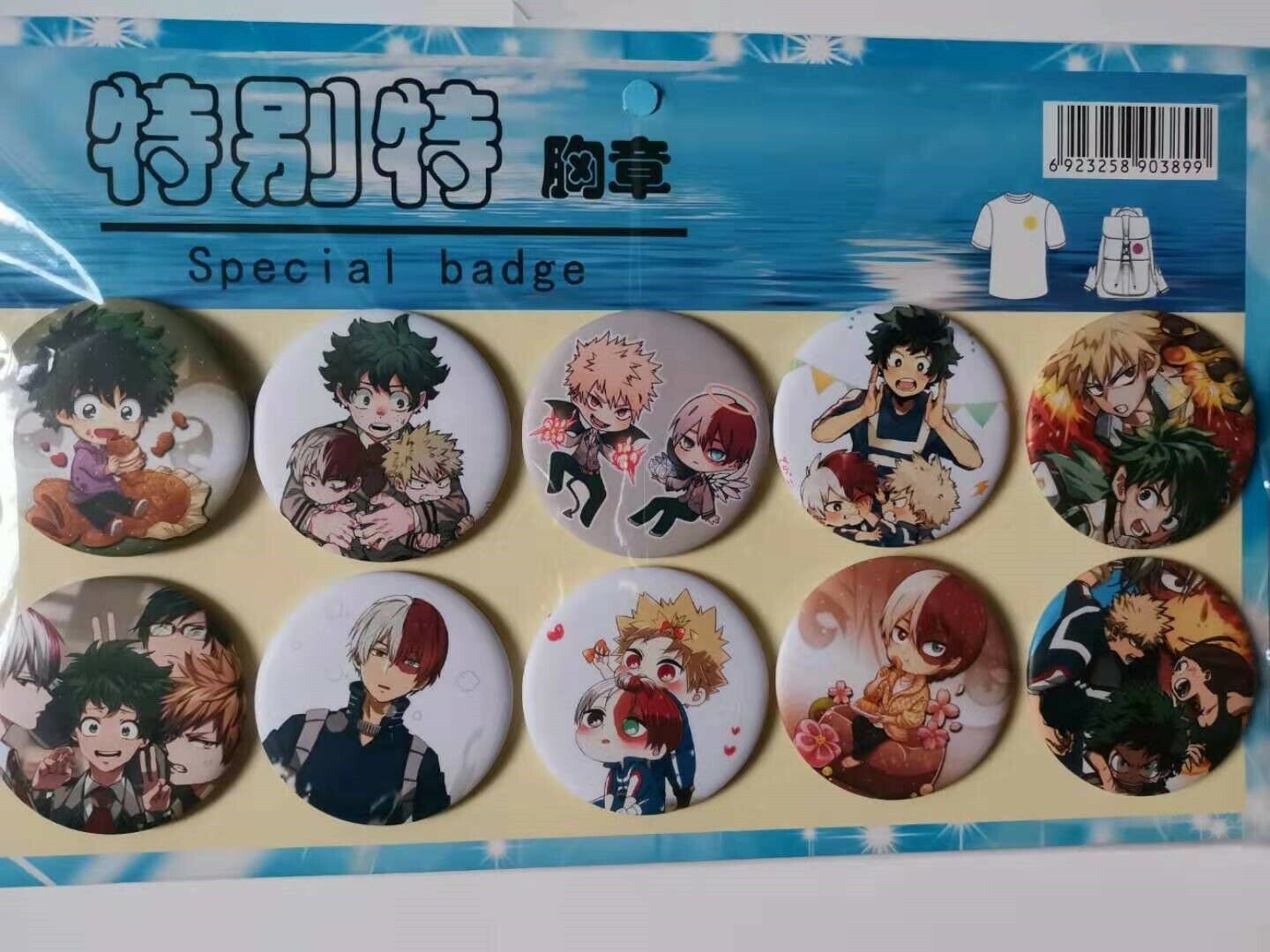 My Hero Academia Boku no Hero Akademia Metal Badge Bedge Pin Set Brooch 10PCS