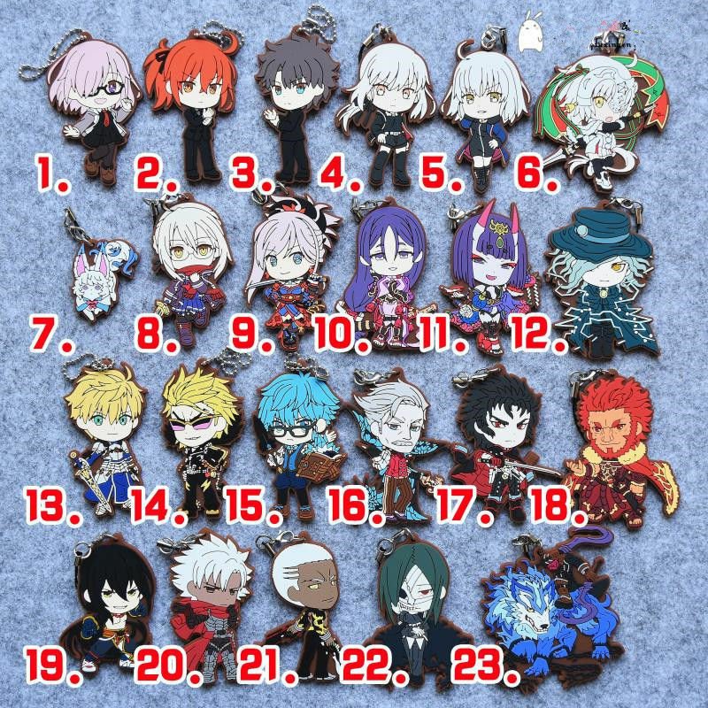 Fate Grand Order Siegfried Gilgamesh Heavens Keychain Anime Rubber Strap Charm Z