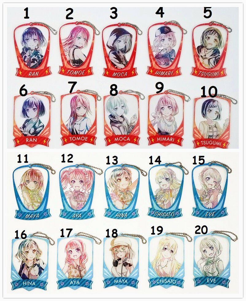 BanG Dream! Acrylic Keychain Keyring Anime Figure Phone Strap Charm Bag Pendant