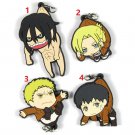 Japan Anime Attack on Titan Rubber Strap Charm Eren Levi Rivaille Keychain Gift