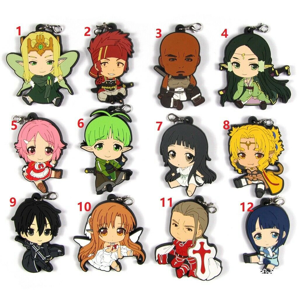 Sword Art Online Alicization Rubber Strap Keychain Phone Charm Keyring Cos Gift