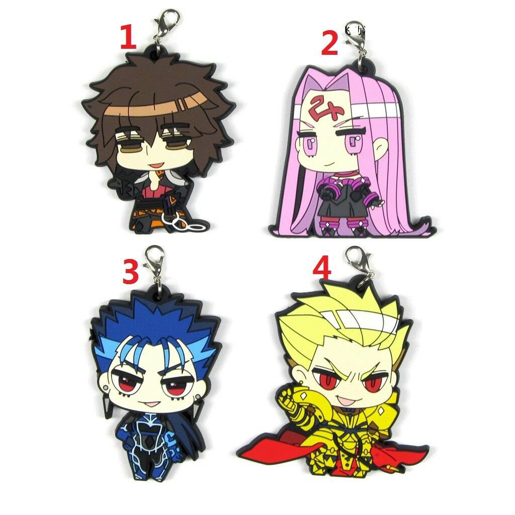 Fate/Extella Anime Rubber Strap Keychain Keyring Charm Bag Pendant Lancer Rider