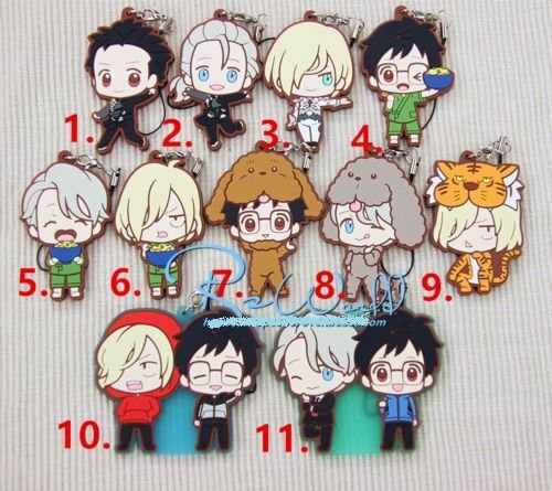 Anime Yuri on Ice Rubber Strap Charm Yuri!! on Ice Keychains Sega Animal Costume
