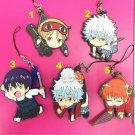 Japan Anime Sakata Gintoki Kagura Gintama Rubber Strap Charm Keychain Key Ring