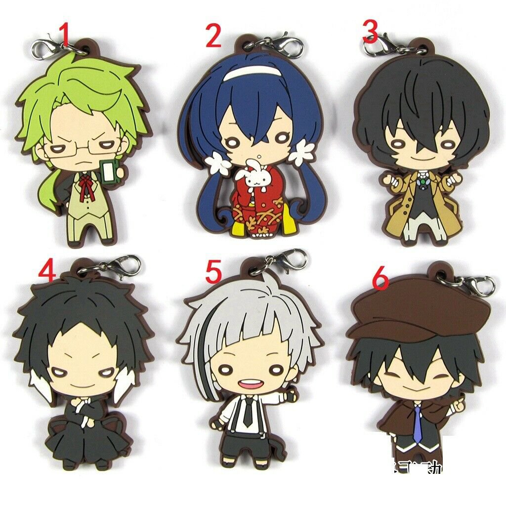 Bungo Stray Dogs Dead Apple Keychain Keyring Rubber Strap Charm Dazai Chuya Gift