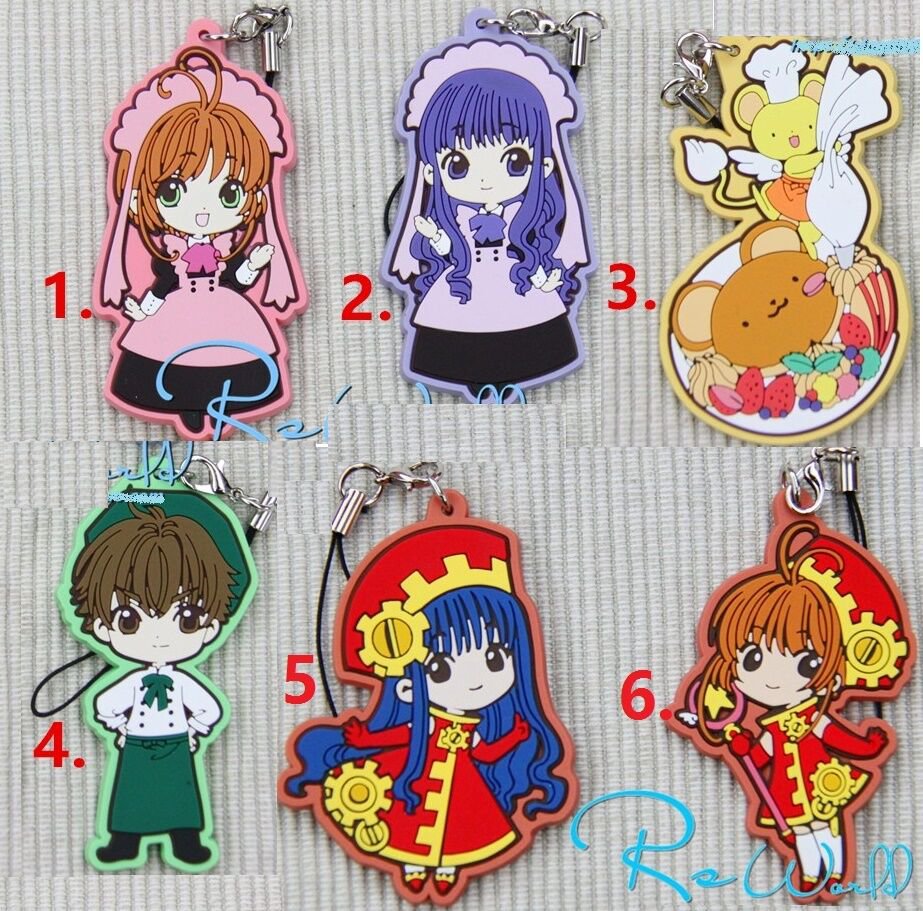 New Anime Cardcaptor Sakura Cafe Figure Rubber Strap Charm Keychain Pendant Gift