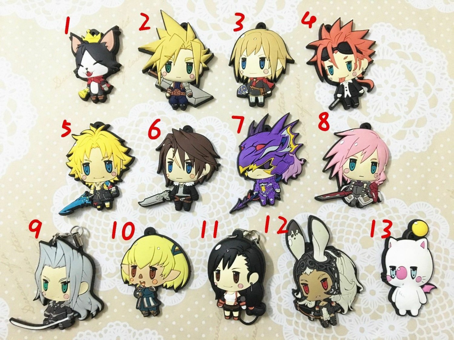 FINAL FANTASY Hope Estheim Cloud Sephiroth Rubber Strap Keychain Keyring Charm
