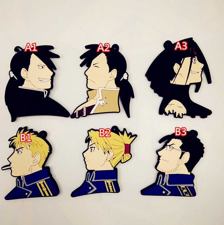 Fullmetal Alchemist Rubber Strap Phone Charm Anime Keychain Key Ring Roy Edward