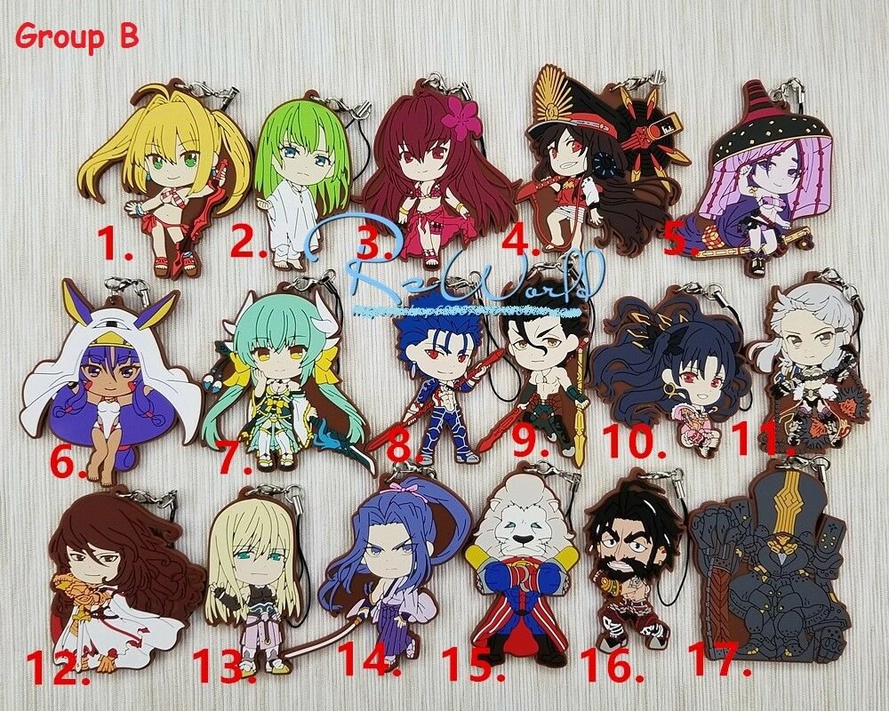 Fate Grand Order FGO Rubber Strap  Keychain Keyring Charm Ichiban Kuji COS Gift